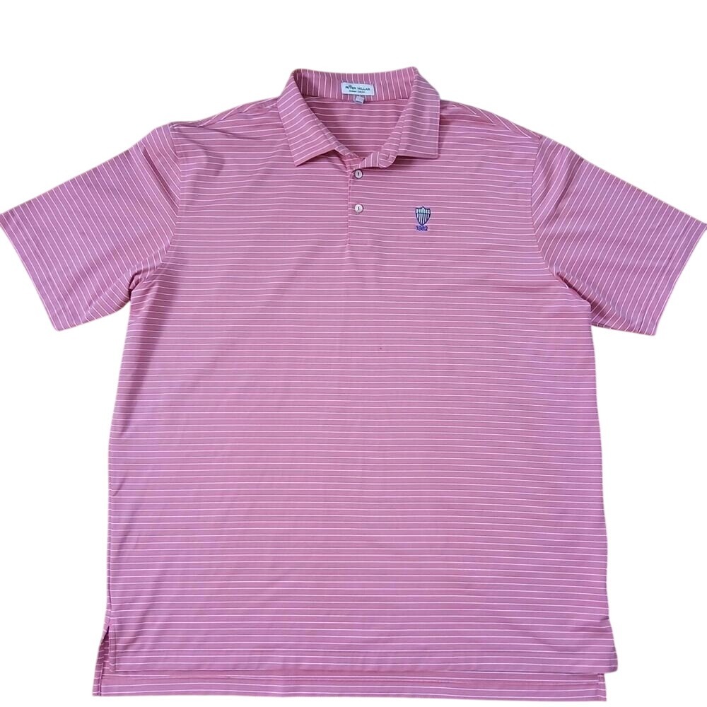 Peter Millar Men's Pink Striped Polo Shirt XXL